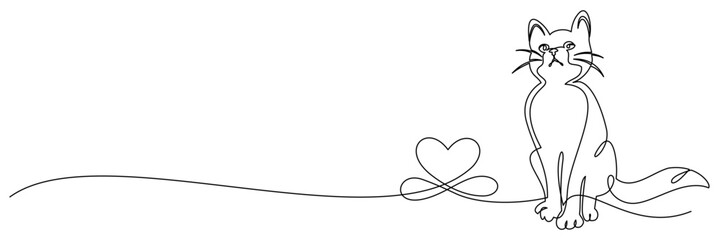 Fototapeta premium line drawing of cat