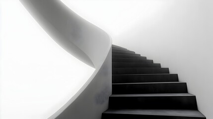 A surreal minimalist staircase that twists into infinity symbolizing endless opportunities and potential for growth and achievement  The clean
