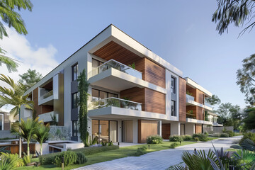 Fototapeta premium 3d real estate visual home industry illustration