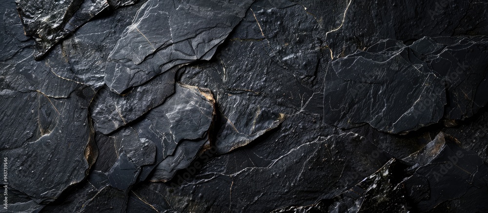 Fototapete Black stone surface and backdrop. with copy space image. Place for adding text or design