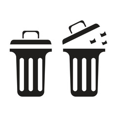 rubbish bin icon vector on white background