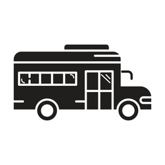 school bus icon vector on white background