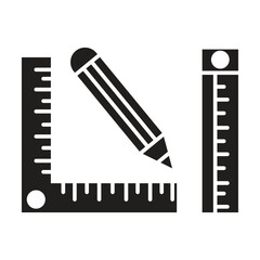 ruler icon vector on white background