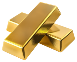 PNG Shiny gold bars stacked together.