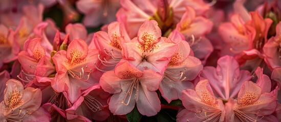 Obraz premium Pink Rhododendron. with copy space image. Place for adding text or design