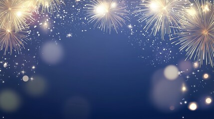 Fototapeta premium Colorful fireworks illuminate the night sky over a festive gathering celebrating an important event