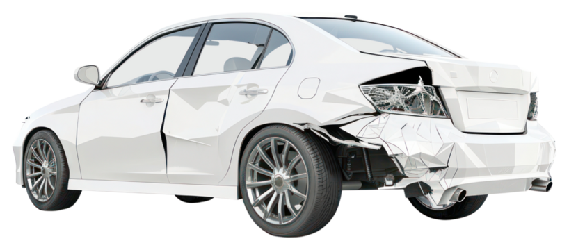 PNG Damaged white car accident illustration