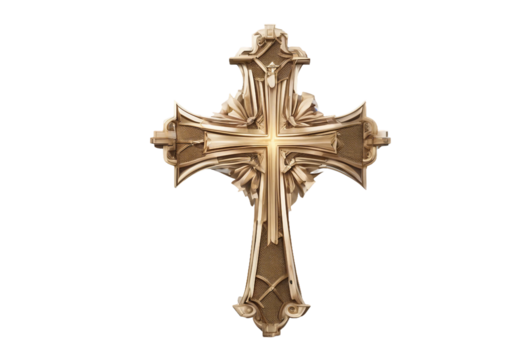 Collection of realistic holy spirit Christian cross set isolated on transparent background