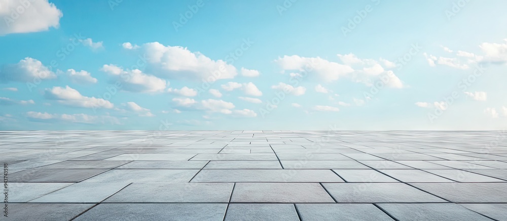Aufkleber Empty square and ground with sky. with copy space image. Place for adding text or design