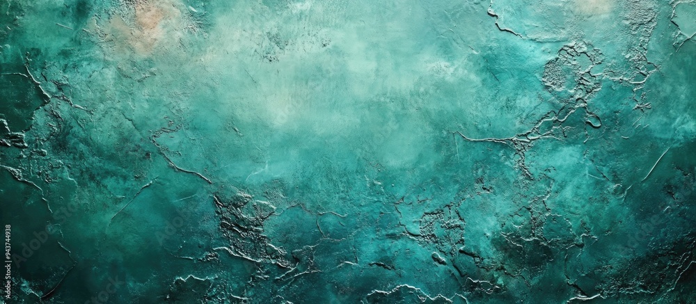 Aufkleber Green aqua grunge backdrop or texture. with copy space image. Place for adding text or design