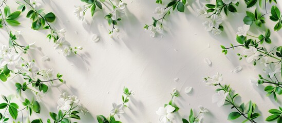 A bright and airy minimalist background with a Springtime theme. with copy space image. Place for adding text or design