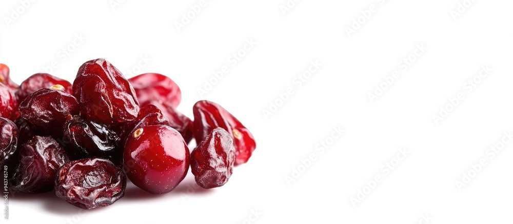 Fototapete dried cranberries against a white background. with copy space image. place for adding text or design