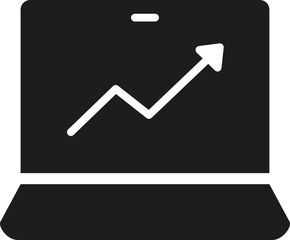 Laptop icon. Silhouette style. Diagram icon.