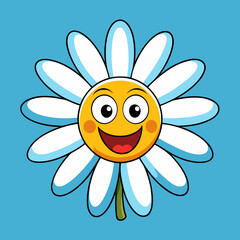 smiling sun with flower vector illustration 