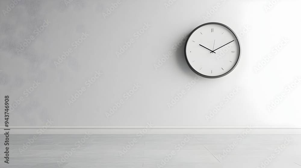 Poster a minimalist wall clock with no numbers creating a clean contemporary look on a plain wall backgroun