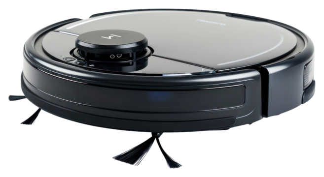 PNG  Robot vacuum cleaner white background technology appliance.