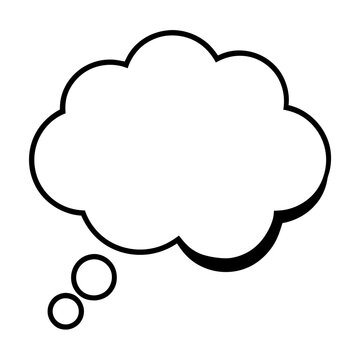 recommend clip art: Line art thought bubble thinking cloud vector