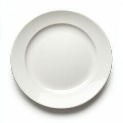 Empty White Plate Isolated on White Background.