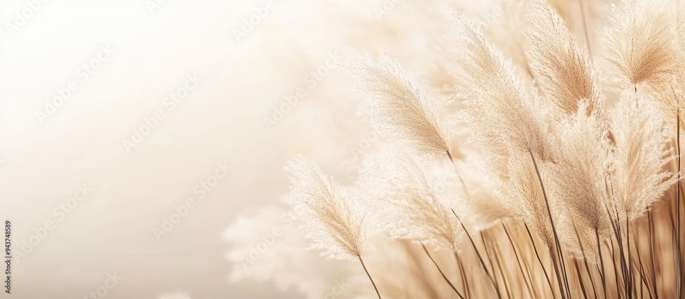 Leinwandbilder japanese pampas grass in late autumn background material for the season. with copy space image. plac