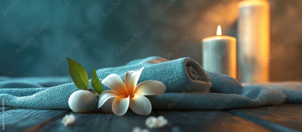 Poster Spa still life. with copy space image. Place for adding text or design