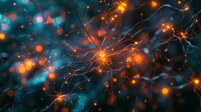 Neural network with active synapses, bright electric waves