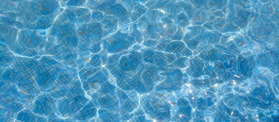 Obraz premium Ifrane, Morocco - August 04, 2024: The magic of blue water in the pool: the perfect relaxing experience