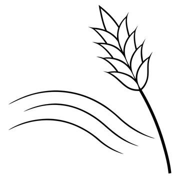 recommend clip art: vector wheat field swaying in line art