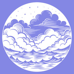 sky with clouds blue cloudy vector design