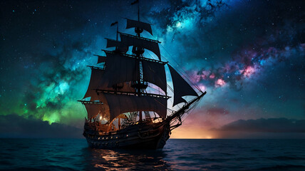 Fototapeta premium ship in the sea