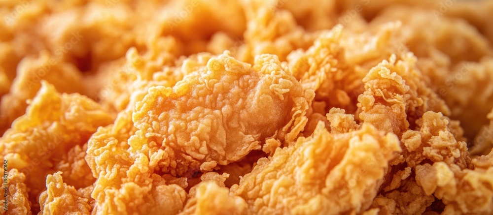 Aufkleber Close up view of shredded fried chicken. with copy space image. Place for adding text or design