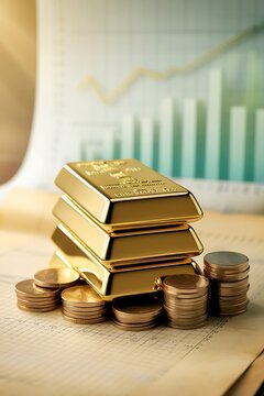 Finance Concept and Gold Investment. investor interest in alternative gold investments