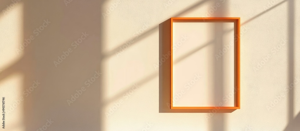 Fototapete orange frame on a light background. with copy space image. place for adding text or design
