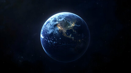 Fototapeta premium A stunning view of Earth from space, showing the continents and oceans.