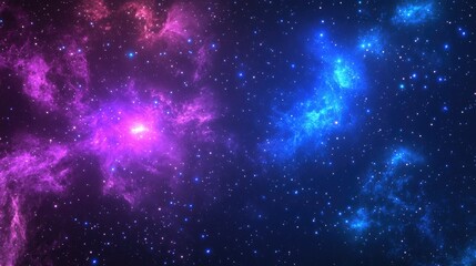 Purple and blue stars in a space background