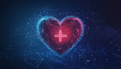 Geometric Heart Design in Medical Background