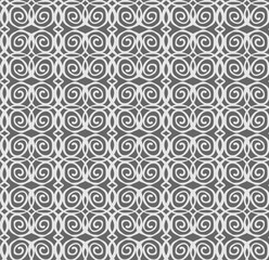 Beautiful seamless pattern on a gray background in the form of a pattern of spirals