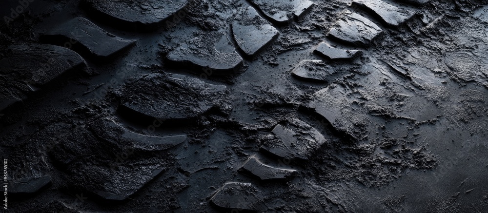 Poster tire tracks of several vehicles on the ground. with copy space image. Place for adding text or design