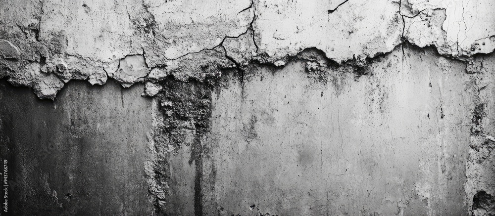 Aufkleber black and white grunge urban texture featuring copy space abstract surface dust and a rough dirty wa