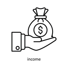 Income Vector outline icon design illustration. insurance symbol on white background EPS 10 File .