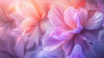 Obraz premium Soft Pastel Pink and Purple Flower Petals Abstract Background.