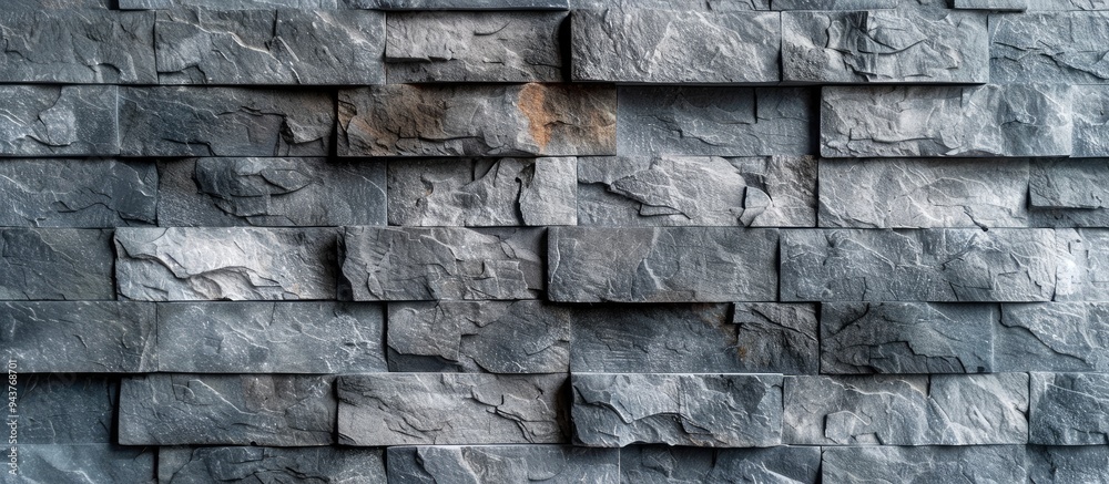 Poster Gray seamless stone wall textured background featuring gray spots Concrete fence Empty studio background with concrete texture. with copy space image. Place for adding text or design