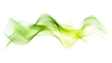 Green Radio Frequency Waves on White Background, Abstract Image, Texture, Pattern, Wallpaper, Cover and Screen of Smartphone, Cell Phone, Computer, Laptop, 9:16 and 16:9 Format