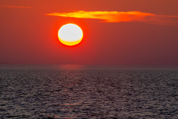 Spectacular sunset over Atlantic Ocean in Prince Edward Island, Canada
