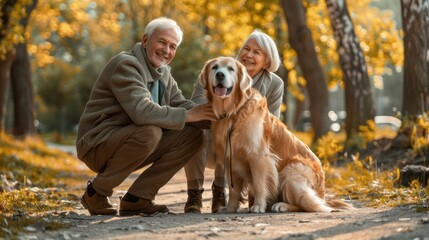 The Senior Couple with Dog