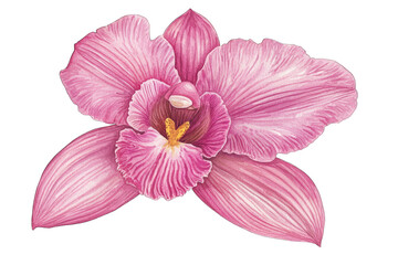 A stunning pink orchid flower showcasing elegant petals and vibrant details, perfect for nature and floral-themed designs.