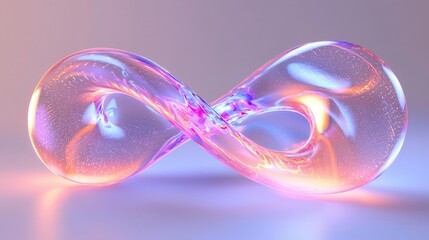 Fototapeta premium A vibrant, abstract infinity symbol made of glossy material reflecting vivid light for a visually stunning effect