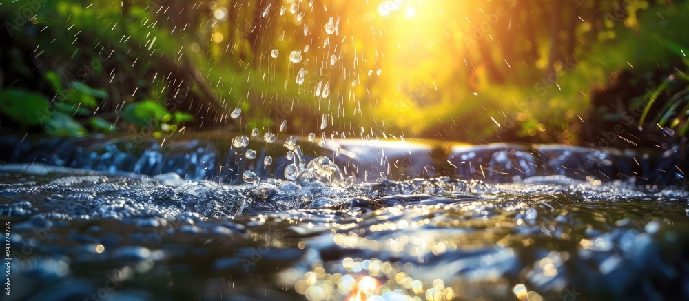 Aufkleber a spring providing drinking water a natural source to satisfy your thirst during a journey backgroun