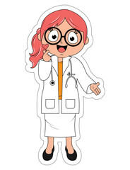 Obraz premium Little Doctor Cartoon