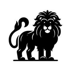 male lion clip art flat style.