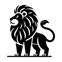 Obraz premium male lion clip art flat style.